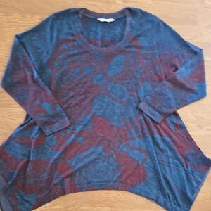 Soft Surroundings Red Oversized Tunic Top